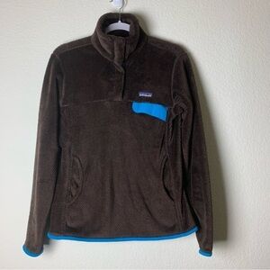 Patagonia brown women’s fleece re tool snap t pullover M